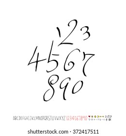 Alphabet & number / handwriting - vector