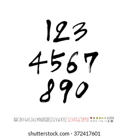 Alphabet & number / handwriting - vector