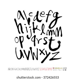 Alphabet & number / handwriting - vector