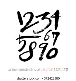 Alphabet & number / handwriting - vector