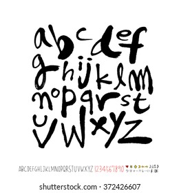 Alphabet & number / handwriting - vector