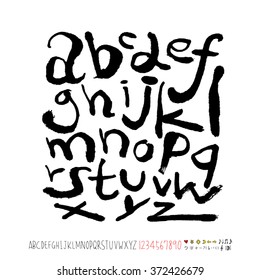 Alphabet & number / handwriting - vector