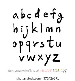 Alphabet & number / handwriting - vector