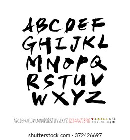 Alphabet & number / handwriting - vector
