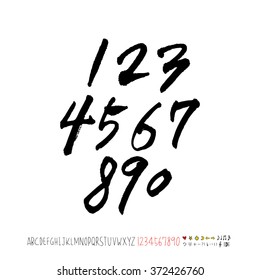 Alphabet & number / handwriting - vector