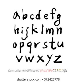 Alphabet & number / handwriting - vector