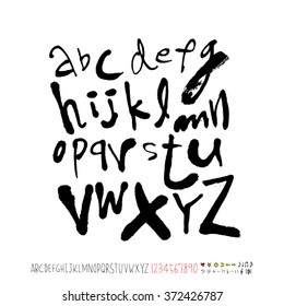 Alphabet & number / handwriting - vector