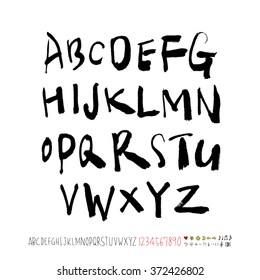 Alphabet & number / handwriting - vector