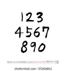 Alphabet & number / handwriting - vector