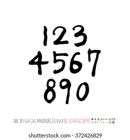 Alphabet & number / handwriting - vector