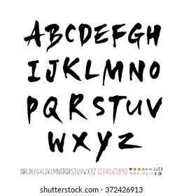 Alphabet & number / handwriting - vector