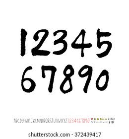 Alphabet & number / handwriting - vector