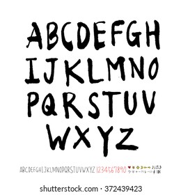 Alphabet & number / handwriting - vector