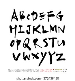 Alphabet & number / handwriting - vector