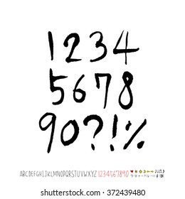 Alphabet & number / handwriting - vector