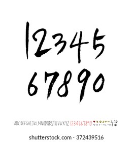 Alphabet & number / handwriting - vector