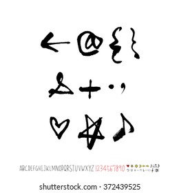 Alphabet & number / handwriting - vector