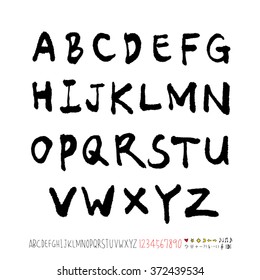 Alphabet & number / handwriting - vector