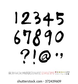 Alphabet & number / handwriting - vector