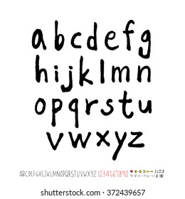 Alphabet & number / handwriting - vector