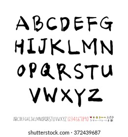 Alphabet & number / handwriting - vector