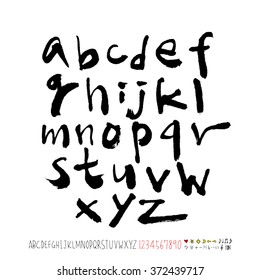 Alphabet & number / handwriting - vector
