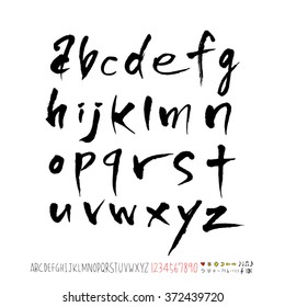 Alphabet & number / handwriting - vector