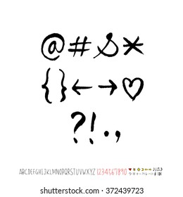 Alphabet & number / handwriting - vector