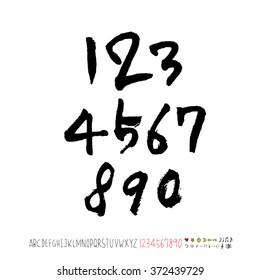 Alphabet & number / handwriting - vector