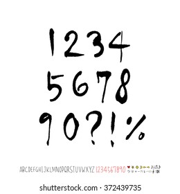 Alphabet & number / handwriting - vector