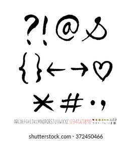 Alphabet & number / handwriting - vector