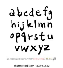 Alphabet & number / handwriting - vector