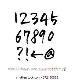 Alphabet & number / handwriting - vector