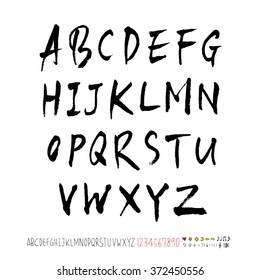 Alphabet & number / handwriting - vector