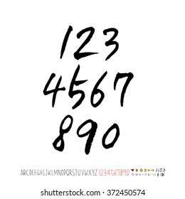 Alphabet & number / handwriting - vector
