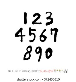 Alphabet & number / handwriting - vector