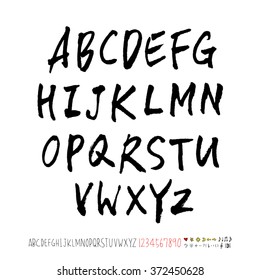Alphabet & number / handwriting - vector