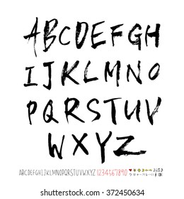 Alphabet & number / handwriting - vector