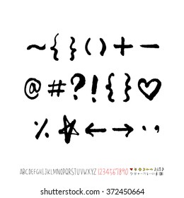 Alphabet & number / handwriting - vector