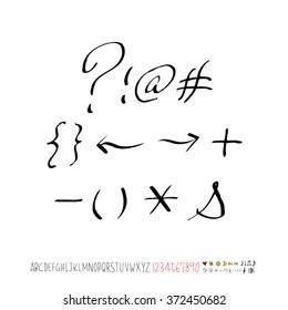 Alphabet & number / handwriting - vector