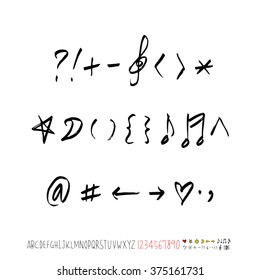 Alphabet & number / handwriting - vector
