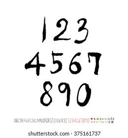 Alphabet & number / handwriting - vector