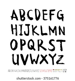 Alphabet & number / handwriting - vector