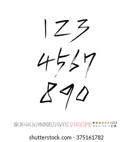 Alphabet & number / handwriting - vector