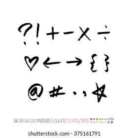 Alphabet & number / handwriting - vector