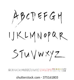 Alphabet & number / handwriting - vector