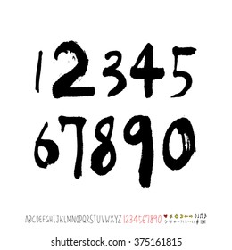 Alphabet & number / handwriting - vector