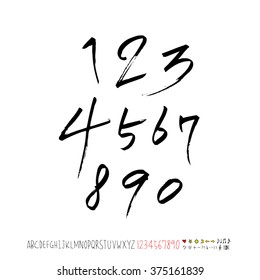 Alphabet & number / handwriting - vector