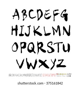 Alphabet & number / handwriting - vector