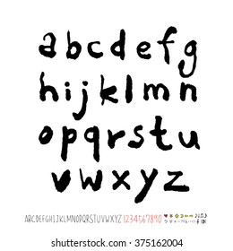 Alphabet & number / handwriting - vector